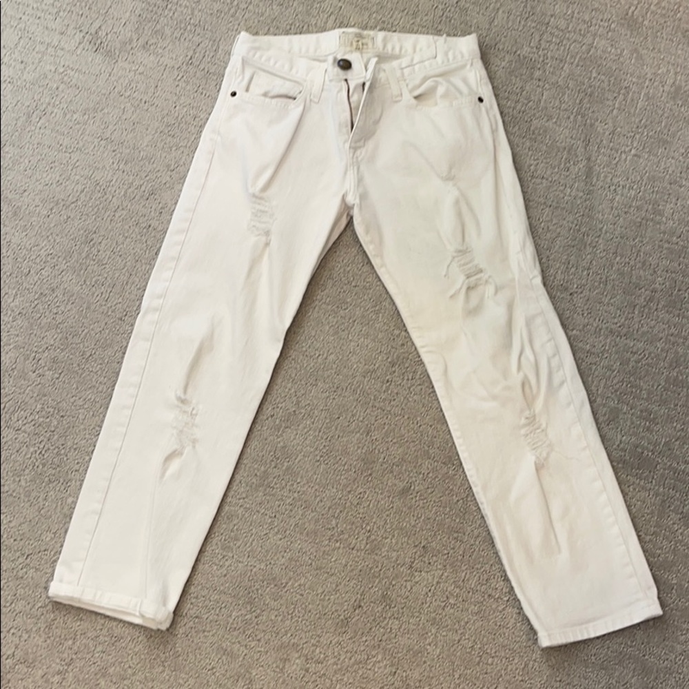 Current/Elliot cropped white jeans